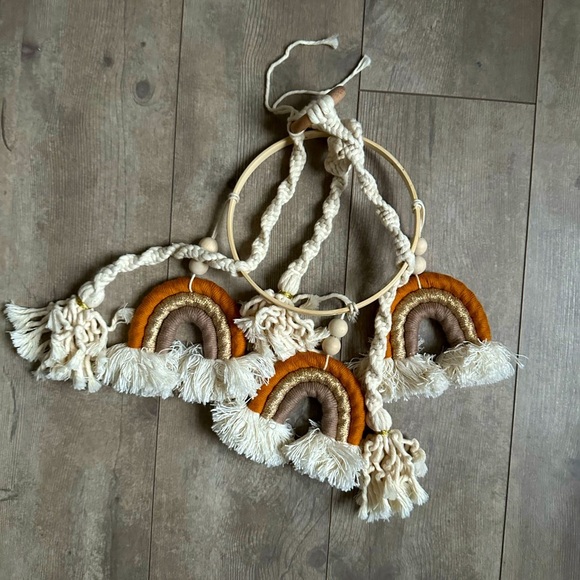 Rainbow Baby Mobile Hanging Macrame Baby Mobile Nursery Boho Decor Unisex - Picture 3 of 3